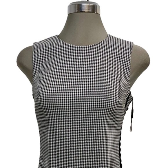 New Calvin Klein Elegant Houndstooth Timeless Sheath Dress - Picture 5 of 7